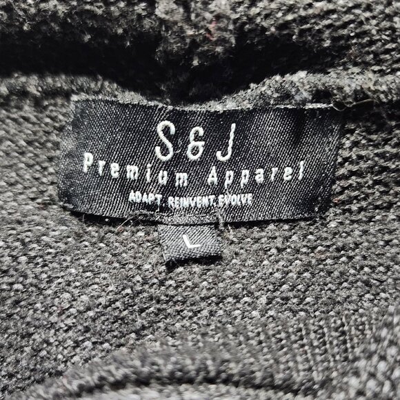 Dark gray & black waffle knit hoodie - Picture 7 of 10